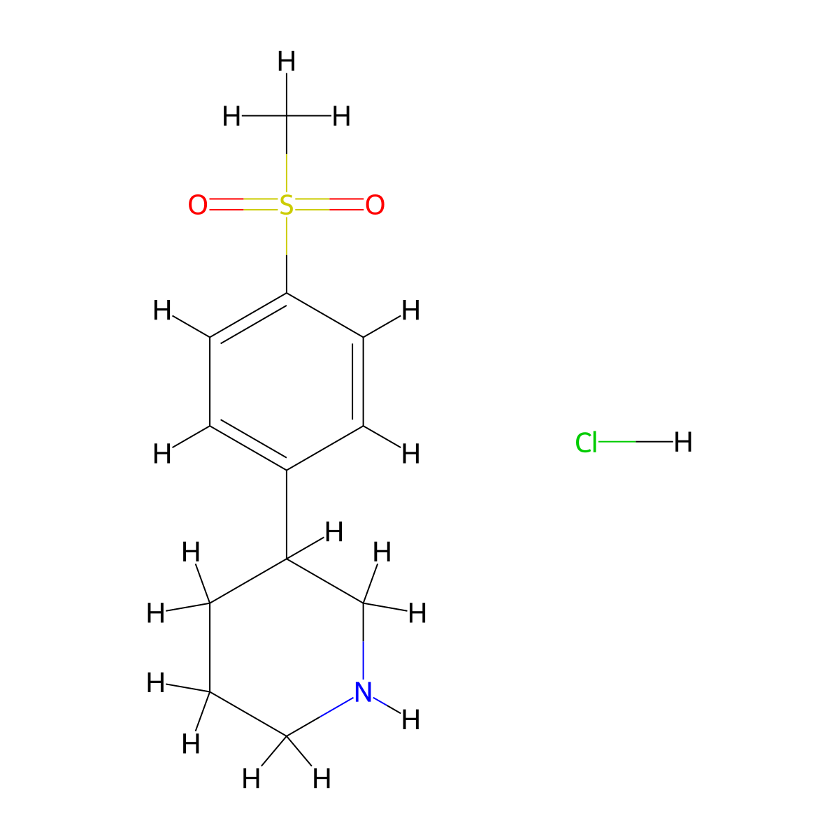 3-(4-Methanesulfonyl-phenyl)-piperidine hydrochloride molecular structure, CAS 1883367-00-7