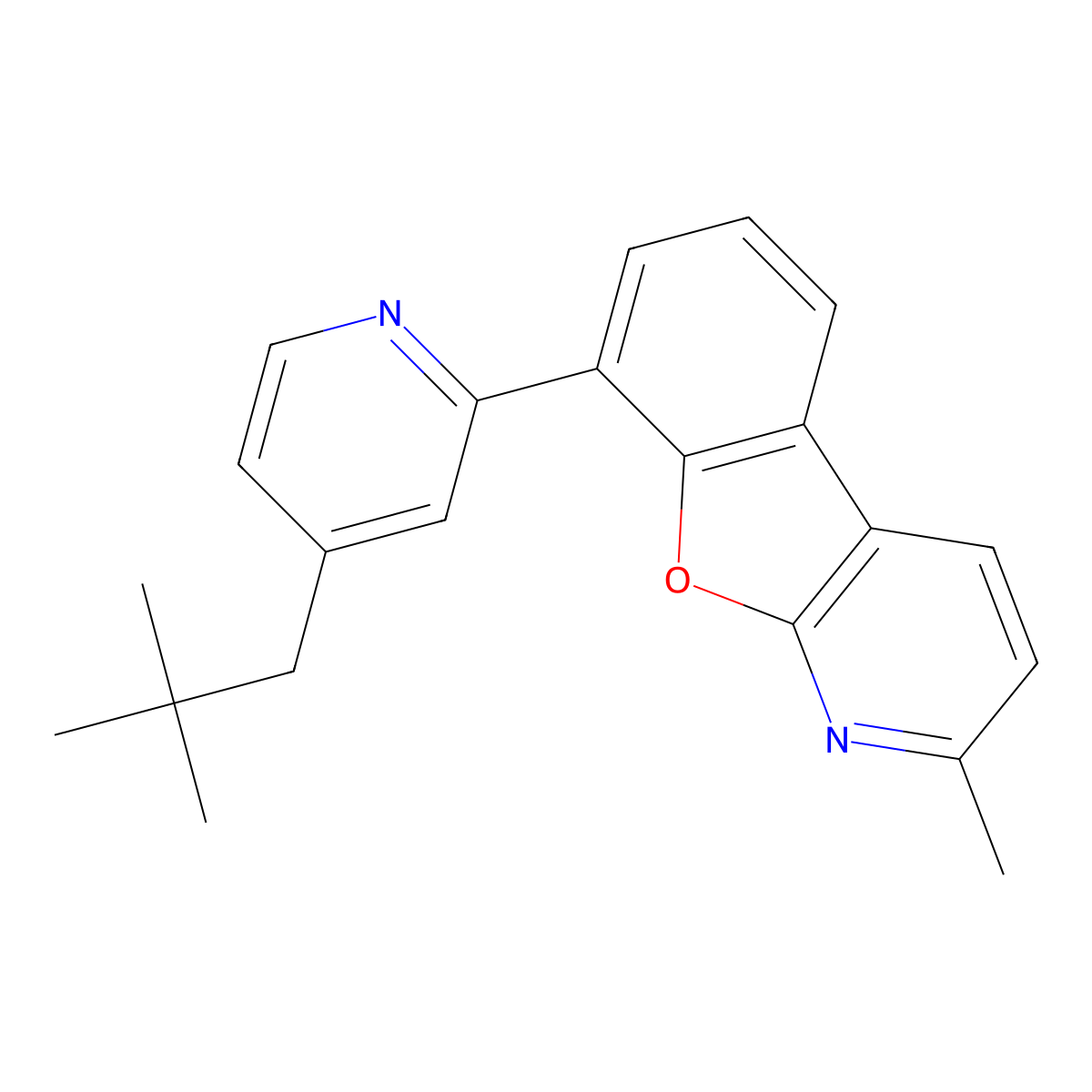 8-[4-(2,2-Dimethylpropyl)-2-pyridinyl]-2-methylbenzofuro[2,3-b]pyridine molecular structure, CAS 1883377-30-7