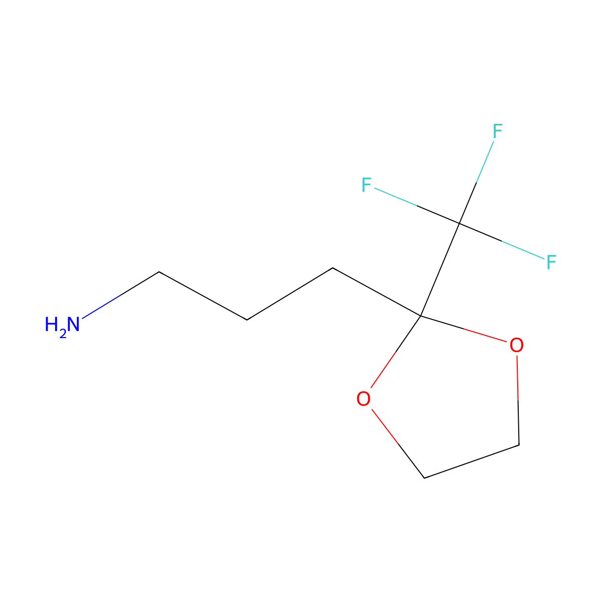 3-[2-(Trifluoromethyl)-1,3-dioxolan-2-yl]propan-1-amine molecular structure, CAS 1883402-40-1