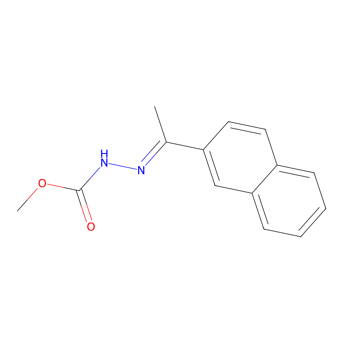 Methyl 2-[1-(2-naphthyl)ethylidene]-1-hydrazinecarboxylate molecular structure, CAS 1883421-79-1