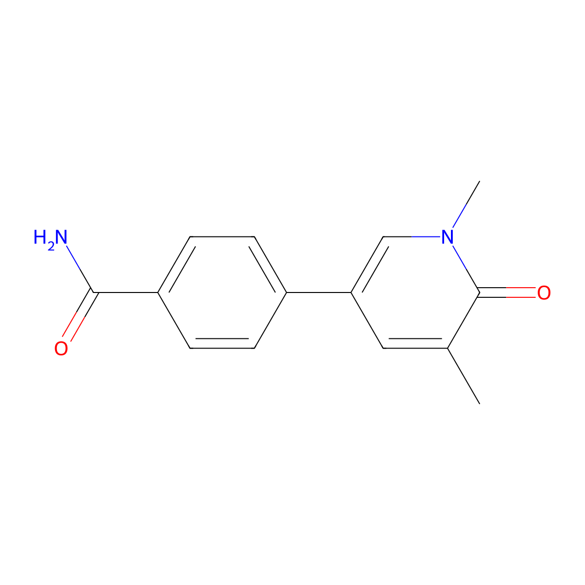 4-(1,5-Dimethyl-6-Oxidanylidene-Pyridin-3-Yl)benzamide molecular structure, CAS 1883429-23-9