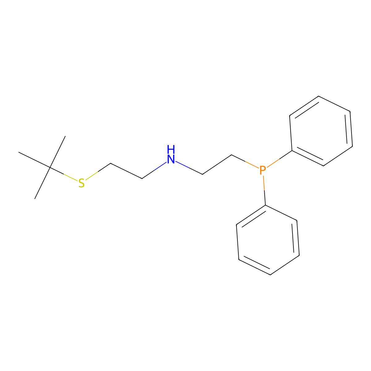 2-(tert-Butylthio)-N-(2-(diphenylphosphanyl)ethyl)ethan-1-amine molecular structure, CAS 1883429-96-6