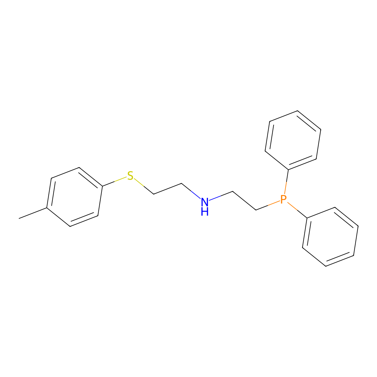 N-[2-(Diphenylphosphino)ethyl]-2-[(4-methylphenyl)thio]-ethanamine molecular structure, CAS 1883429-99-9