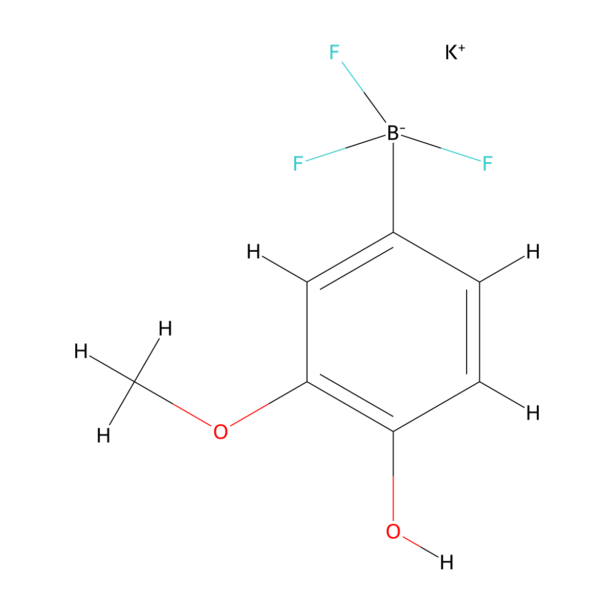 Potassium 4-hydroxy-3-methoxyphenyltrifluoroborate molecular structure, CAS 1883442-55-4