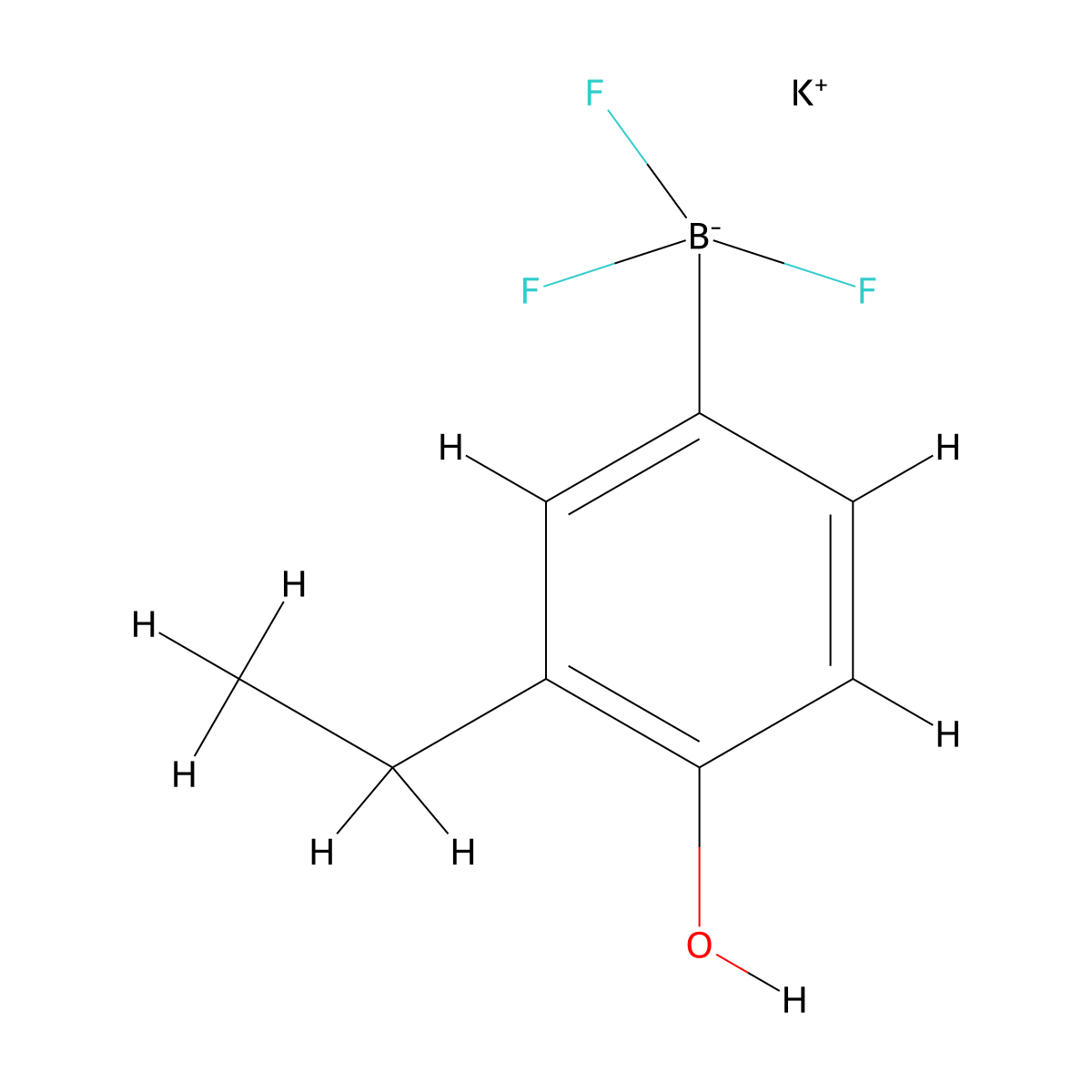 Potassium (3-ethyl-4-hydroxyphenyl)trifluoroboranuide molecular structure, CAS 1883442-57-6