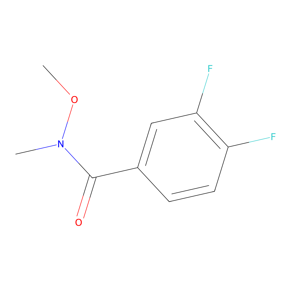 3,4-Difluoro-N-methoxy-N-methylbenzamide molecular structure, CAS 188345-25-7