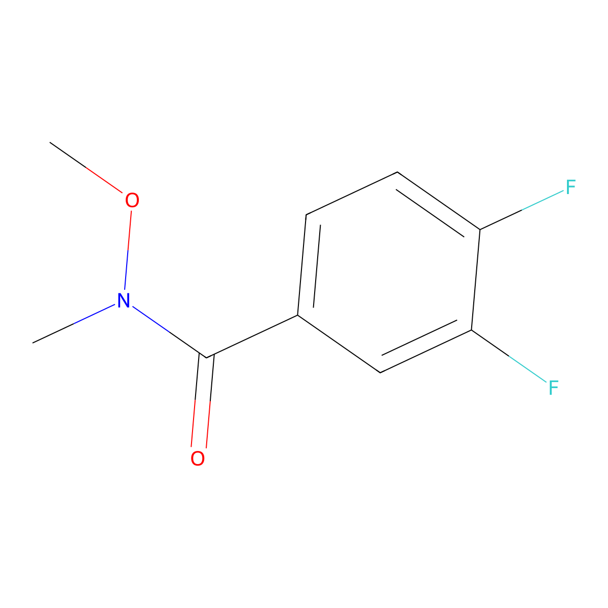 3,4-Difluoro-N-methoxy-N-methylbenzamide molecular structure, CAS 188345-25-7