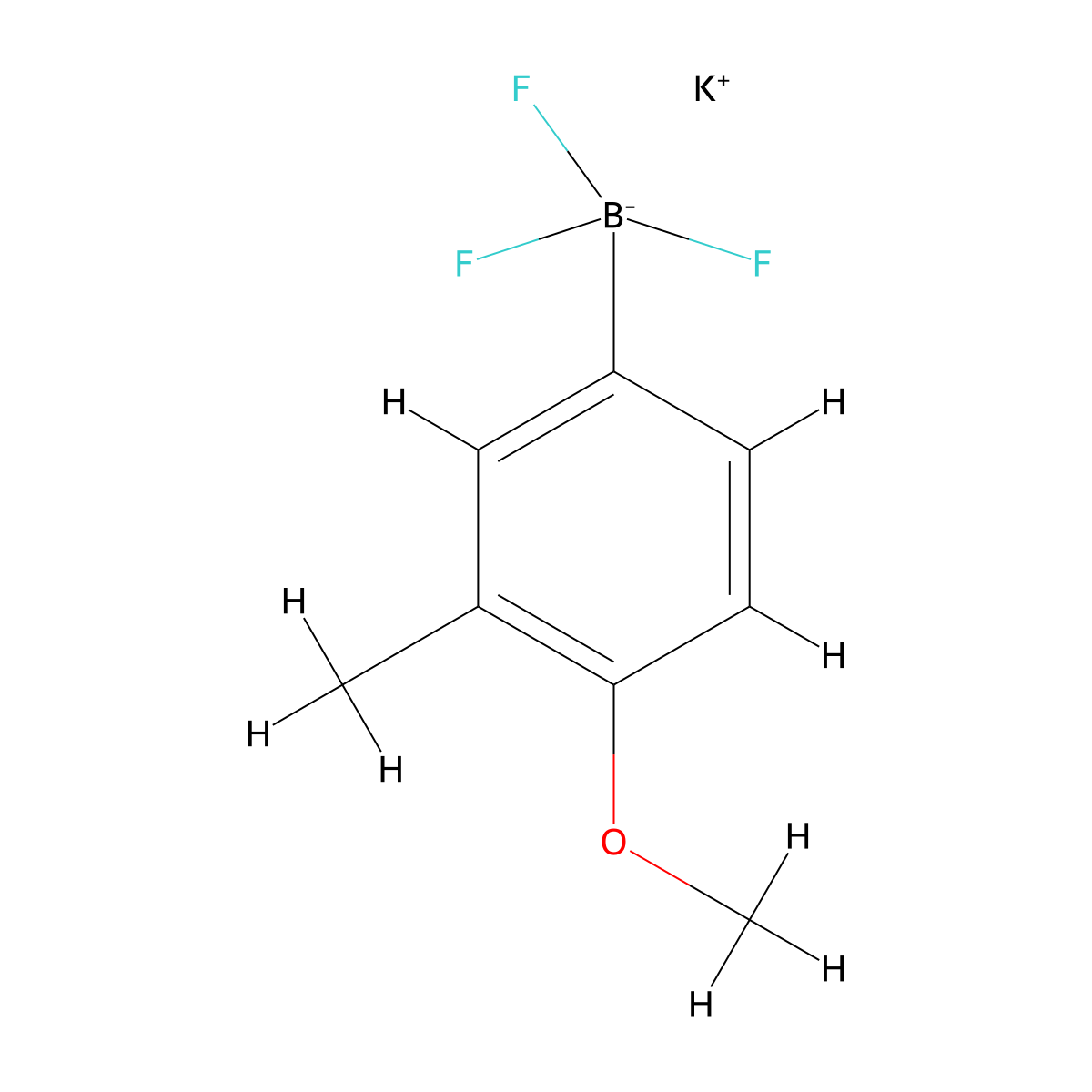 Potassium trifluoro(4-methoxy-3-methylphenyl)boranuide molecular structure, CAS 1883526-13-3