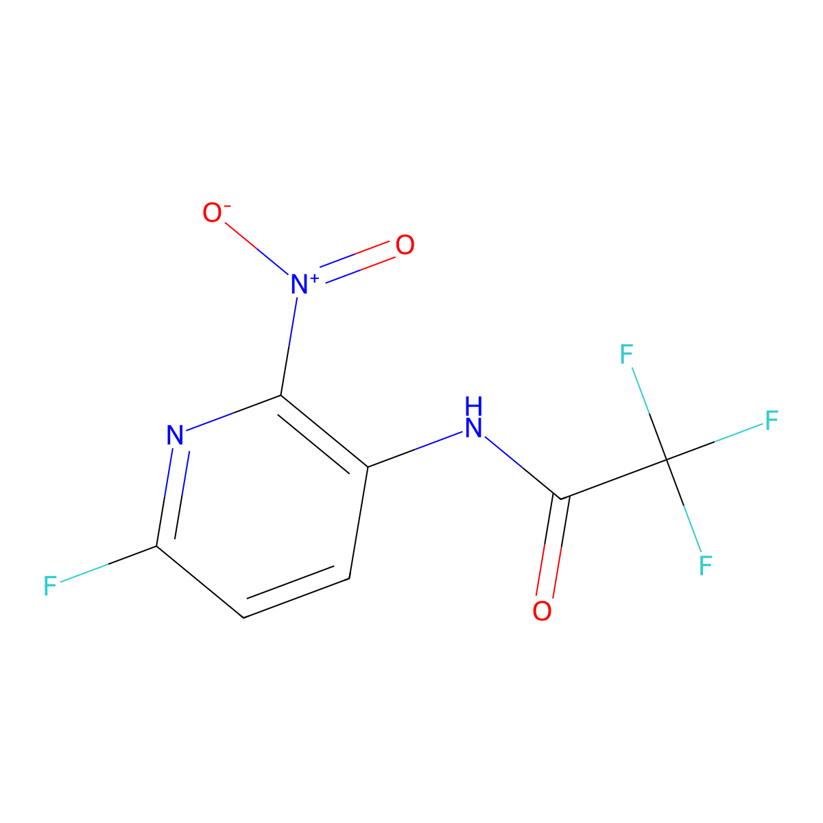 2,2,2-Trifluoro-n-(6-fluoro-2-nitro-pyridin-3-yl)-acetamide molecular structure, CAS 1883537-49-2