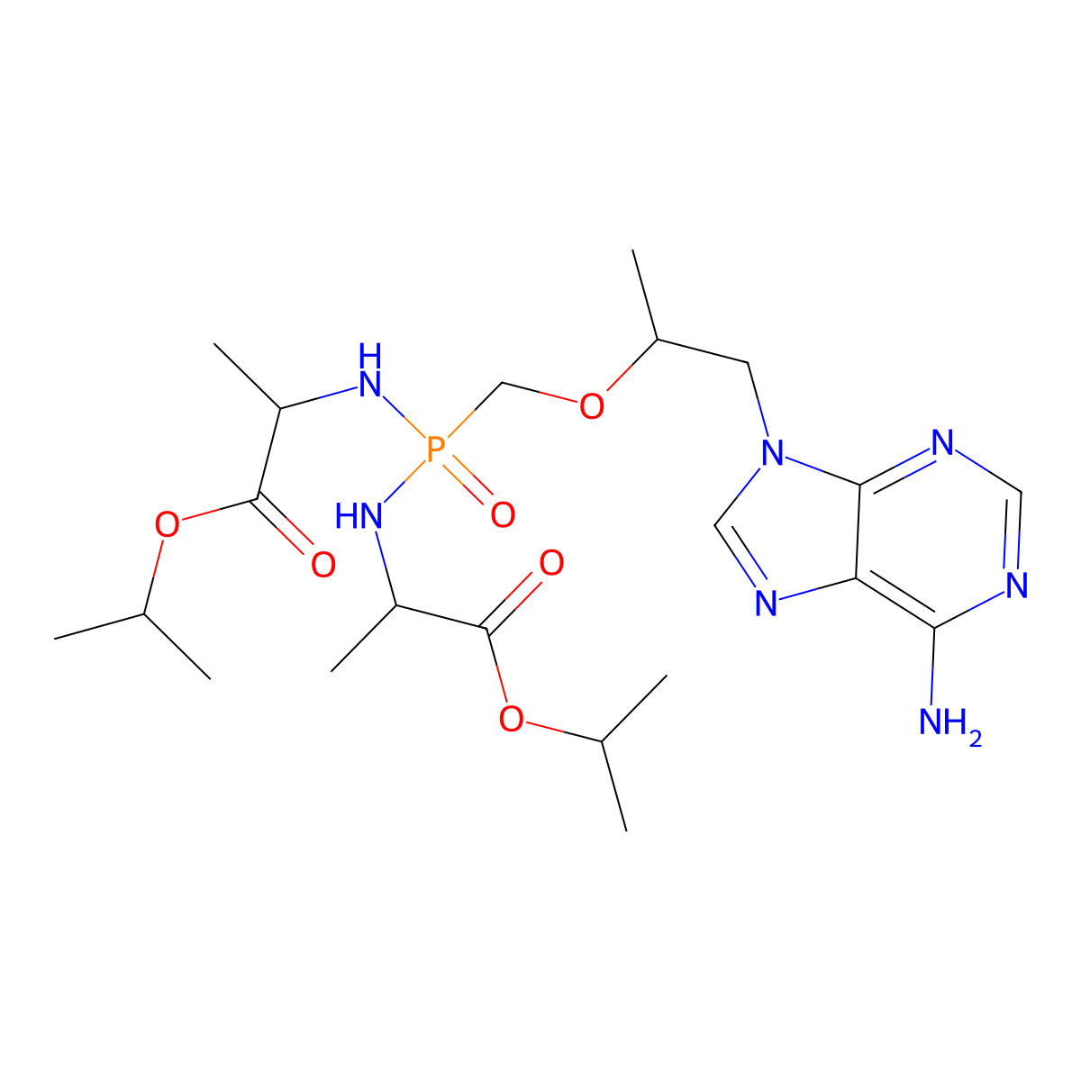 Tenofovir Bis(L-alanine Isopropyl Ester) Amide molecular structure, CAS 1883563-86-7
