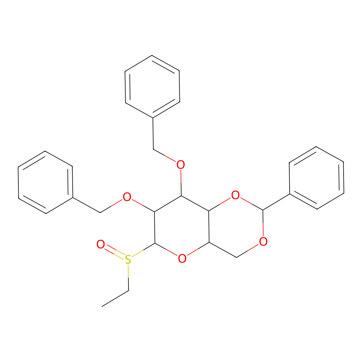 6-Ethylsulfinyl-2-phenyl-7,8-bis(phenylmethoxy)-4,4a,6,7,8,8a-hexahydropyrano[3,2-d][1,3]dioxine molecular structure, CAS 188357-34-8