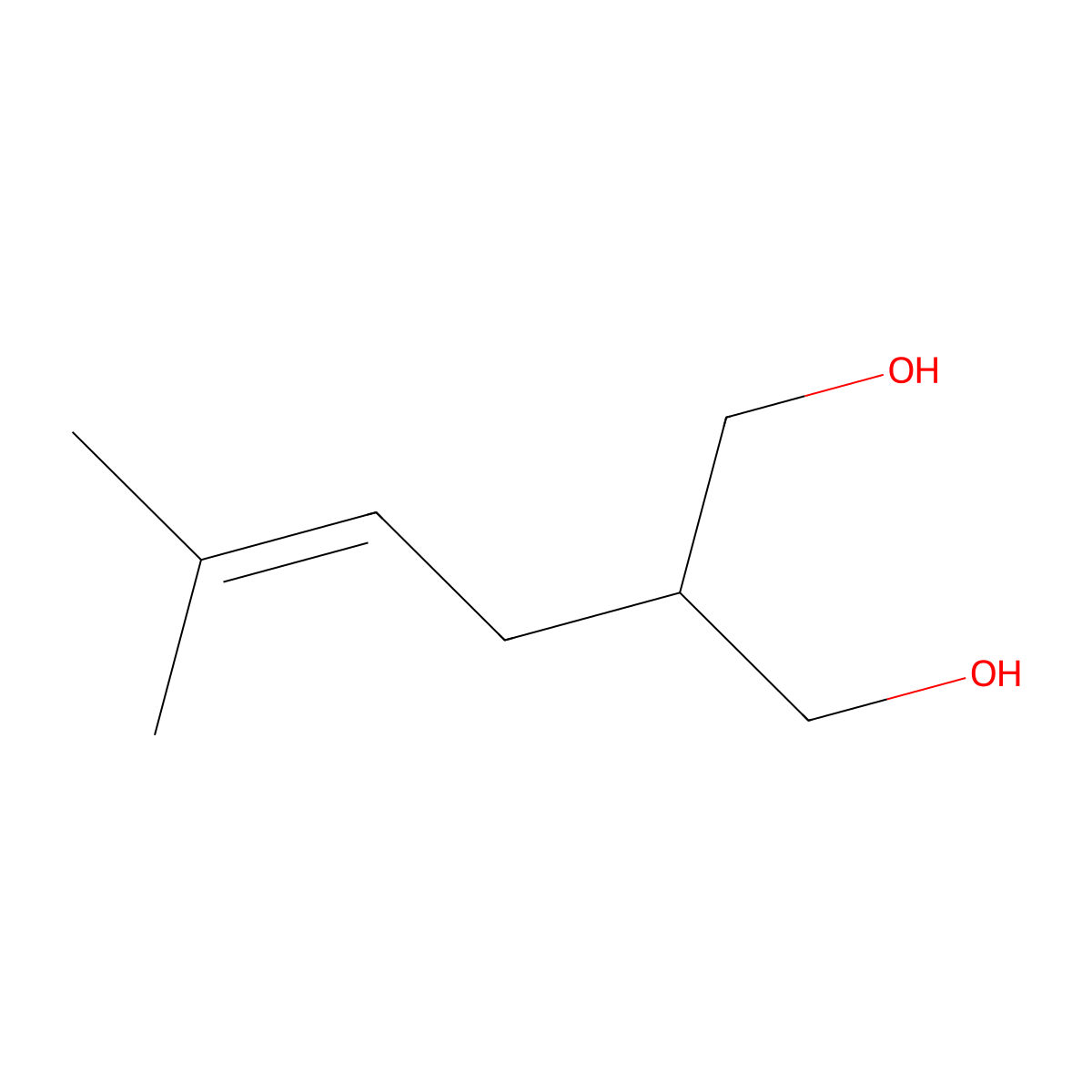 2-(3-Methylbut-2-en-1-yl)propane-1,3-diol molecular structure, CAS 1883588-90-6