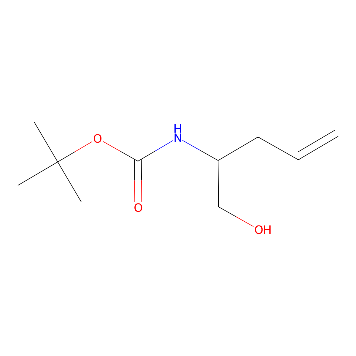 Carbamic acid, [(1R)-1-(hydroxymethyl)-3-butenyl]-, 1,1-dimethylethyl ester molecular structure, CAS 188359-85-5