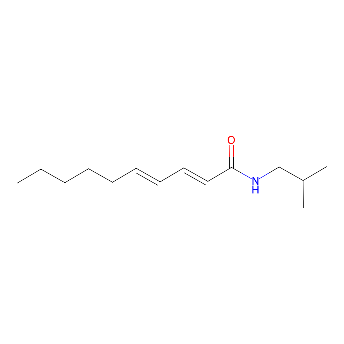 Pellitorine molecular structure, CAS 18836-52-7