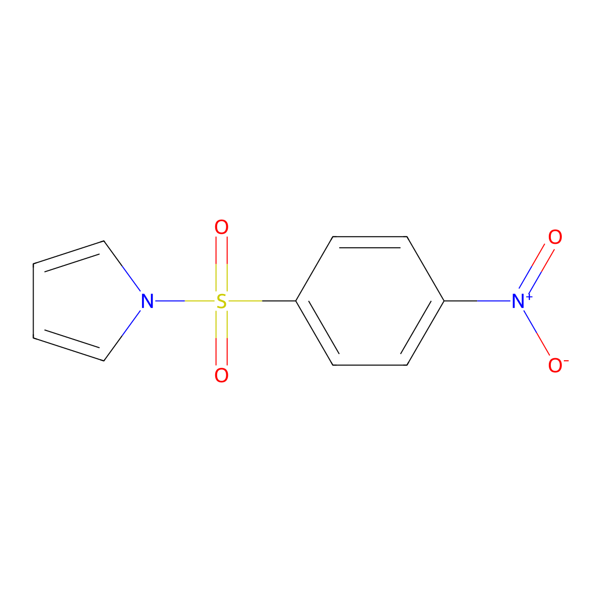 1h-Pyrrole, 1-[(4-nitrophenyl)sulfonyl]- molecular structure, CAS 18836-83-4