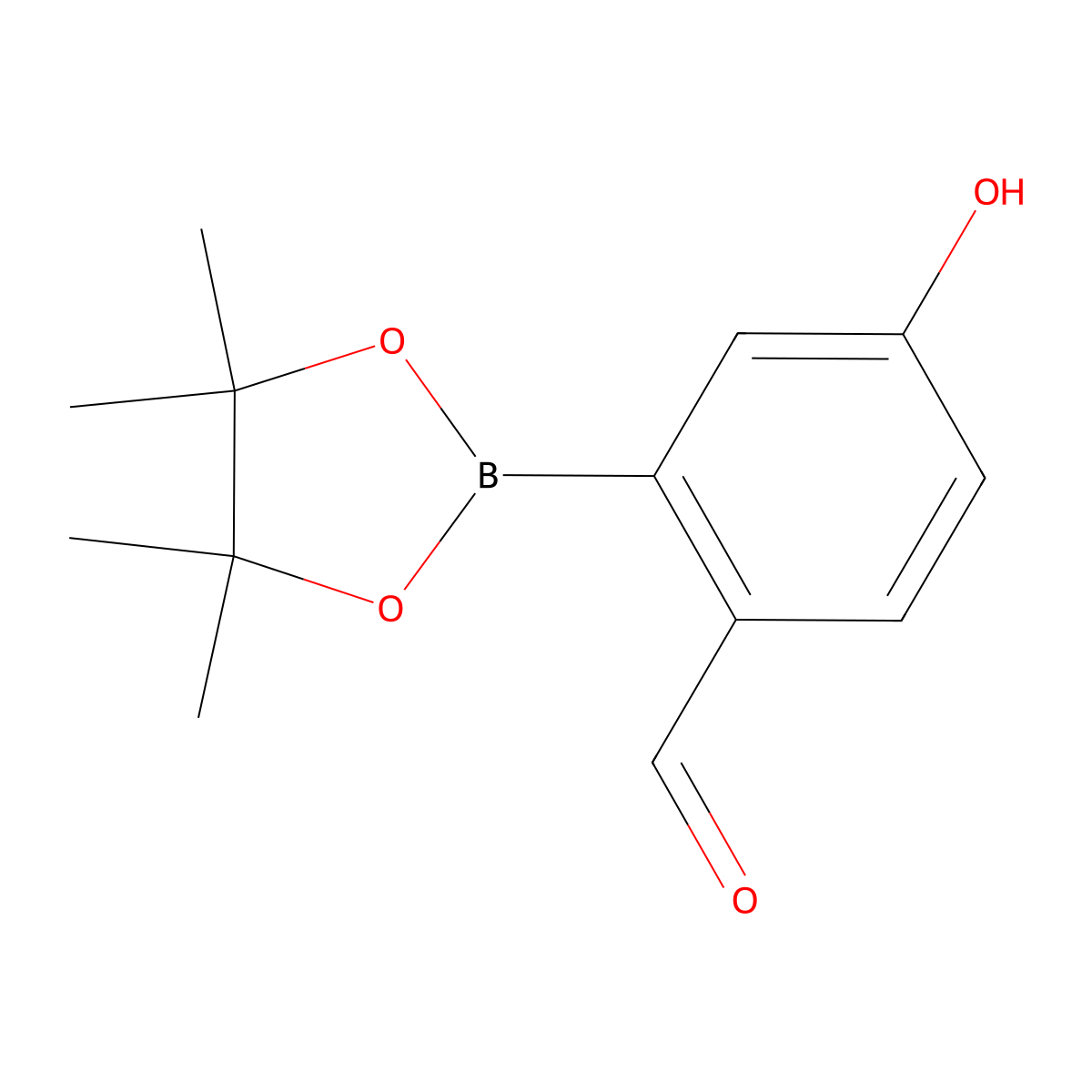 4-Hydroxy-2-(4,4,5,5-tetramethyl-1,3,2-dioxaborolan-2-YL)benzaldehyde molecular structure, CAS 1883607-86-0