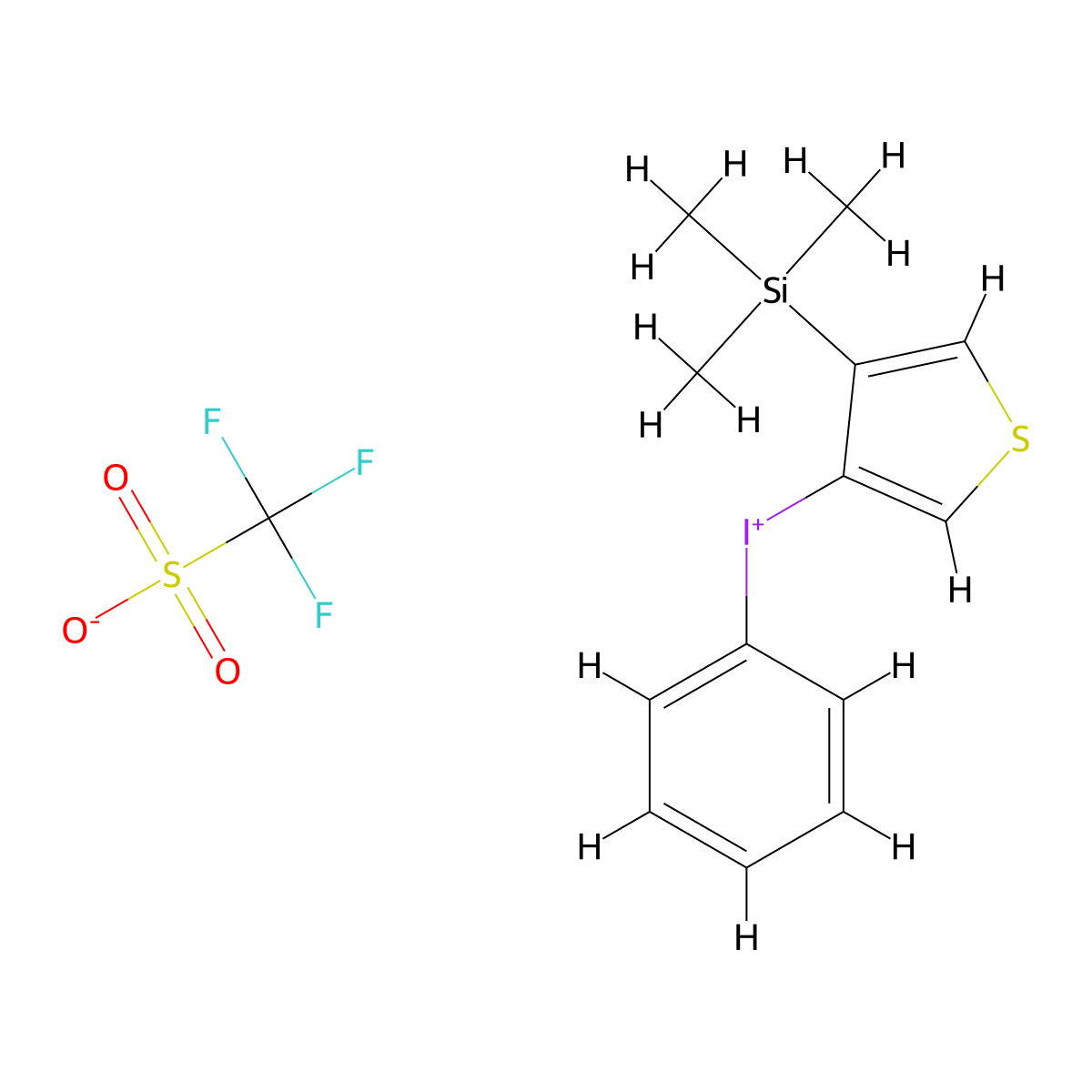 Phenyl[4-(trimethylsilyl)thiophen-3-yl]iodonium Trifluoromethanesulfonate molecular structure, CAS 188363-61-3