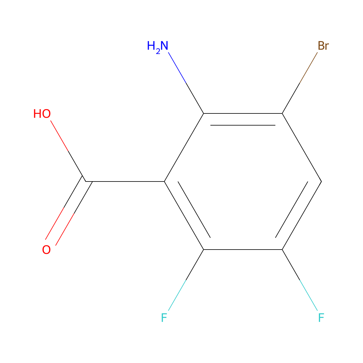 2-Amino-3-bromo-5,6-difluorobenzoic acid molecular structure, CAS 1883649-86-2