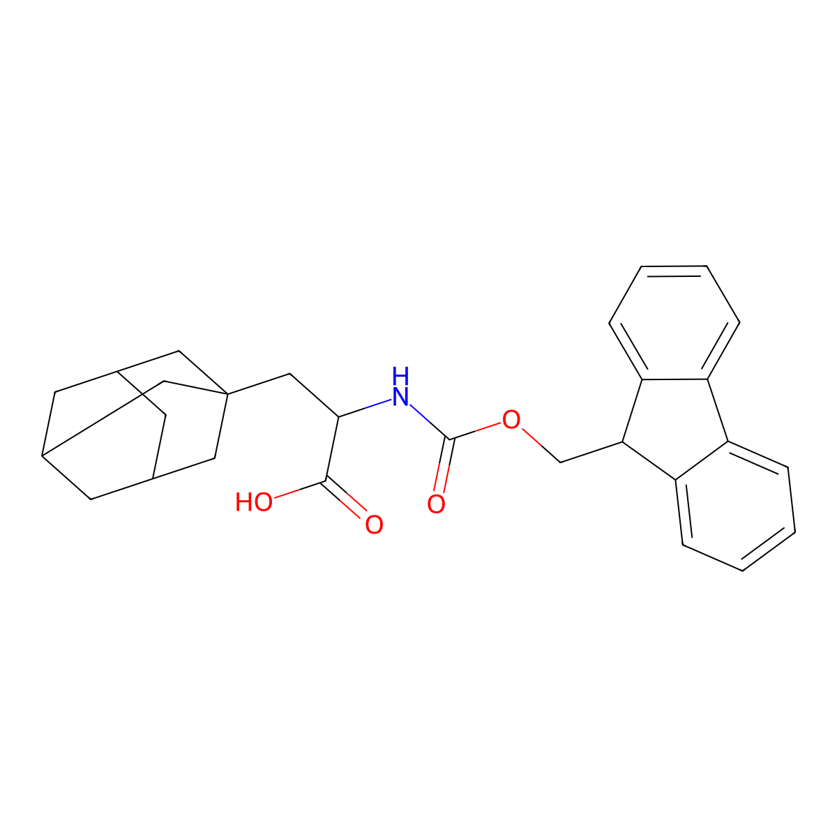 (2R)-3-(1-adamantyl)-2-(9H-fluoren-9-ylmethoxycarbonylamino)propanoic acid molecular structure, CAS 1883662-08-5