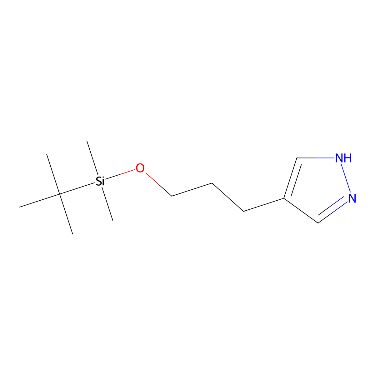 4-(3-((tert-butyldimethylsilyl)oxy)propyl)-1H-pyrazole molecular structure, CAS 1883667-73-9