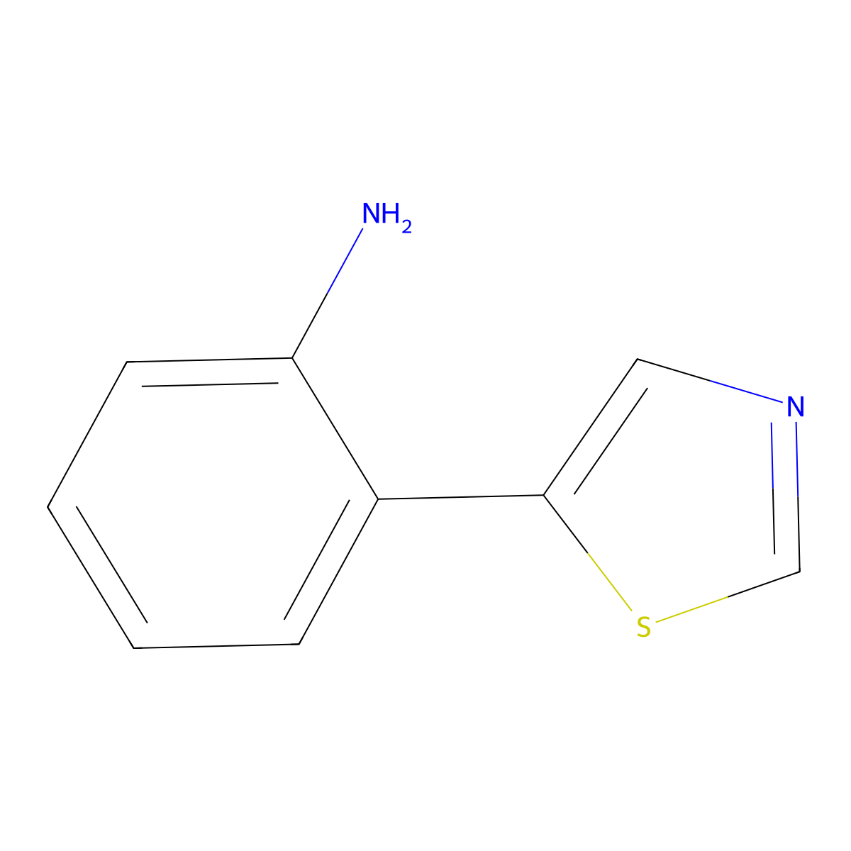 2-(Thiazol-5-yl)aniline molecular structure, CAS 1883691-63-1