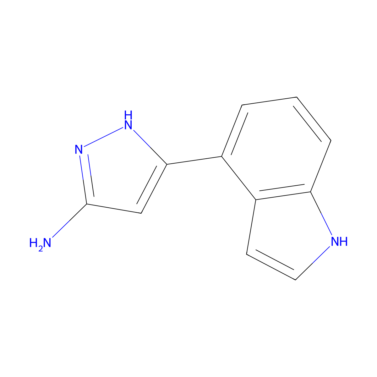 5-(1H-indol-4-yl)-1H-pyrazol-3-amine molecular structure, CAS 1883714-68-8