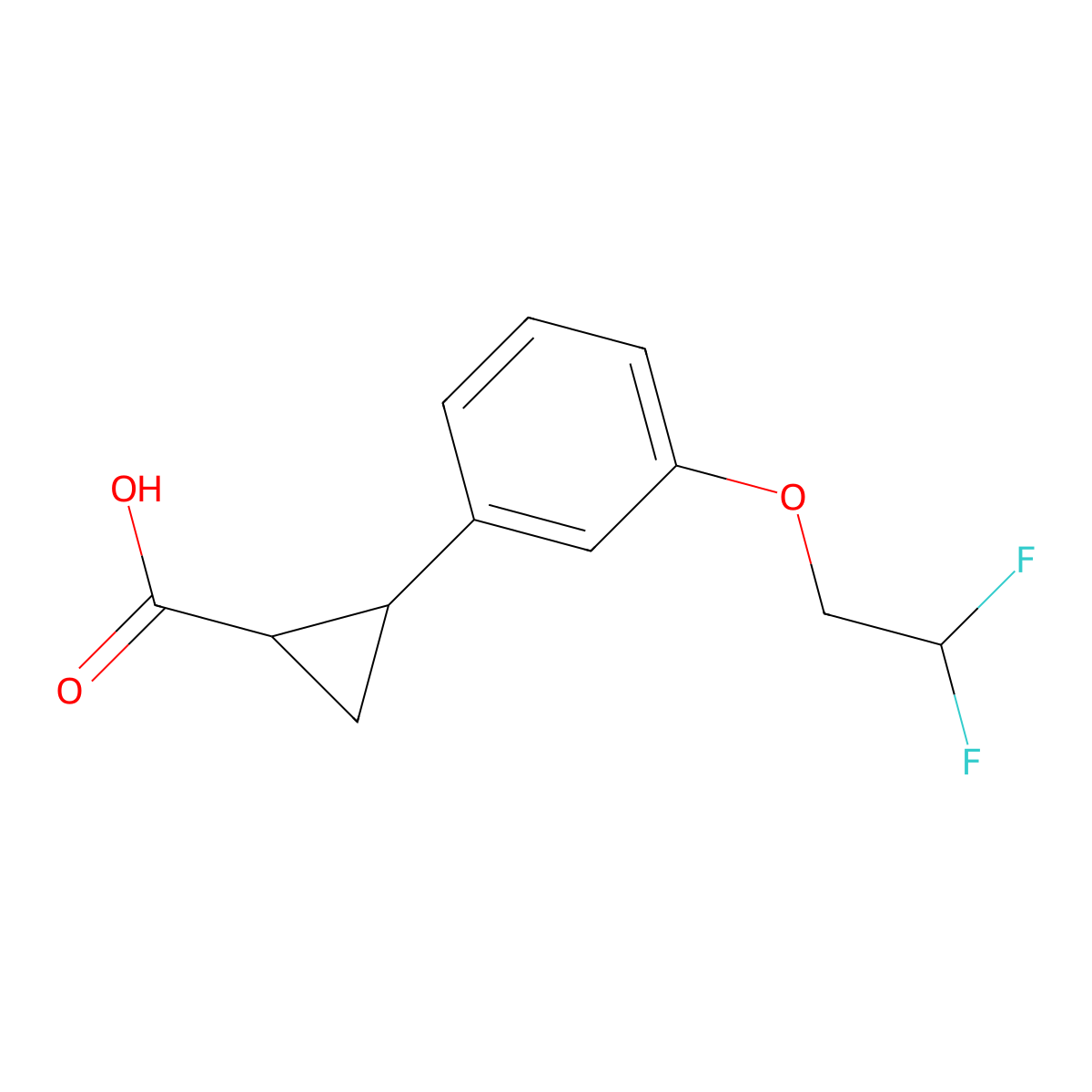 2-[3-(2,2-Difluoroethoxy)phenyl]cyclopropanecarboxylic acid molecular structure, CAS 1883717-54-1
