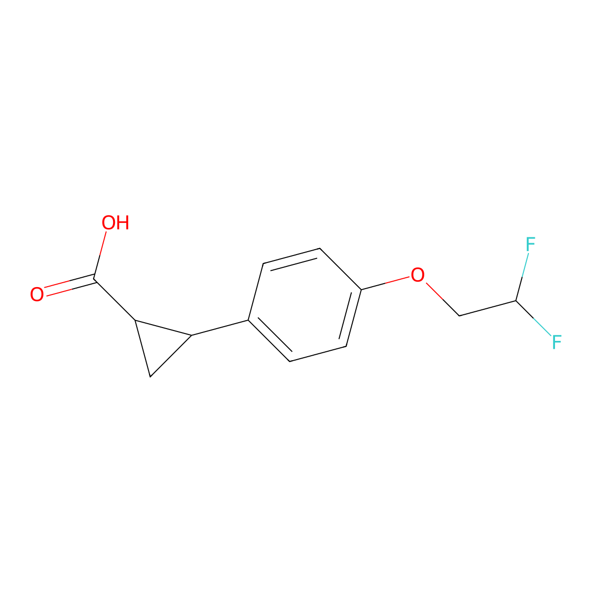 2-[4-(2,2-Difluoroethoxy)phenyl]cyclopropanecarboxylic acid molecular structure, CAS 1883717-55-2