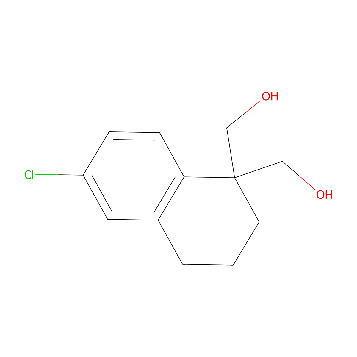 (6-Chloro-1,2,3,4-tetrahydronaphthalene-1,1-diyl)dimethanol molecular structure, CAS 1883726-74-6