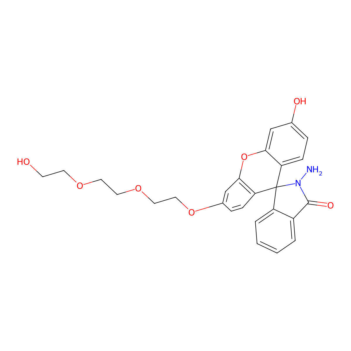 2-Amino-3'-hydroxy-6'-[2-[2-(2-hydroxyethoxy)ethoxy]ethoxy]spiro[isoindole-3,9'-xanthene]-1-one molecular structure, CAS 1883737-63-0