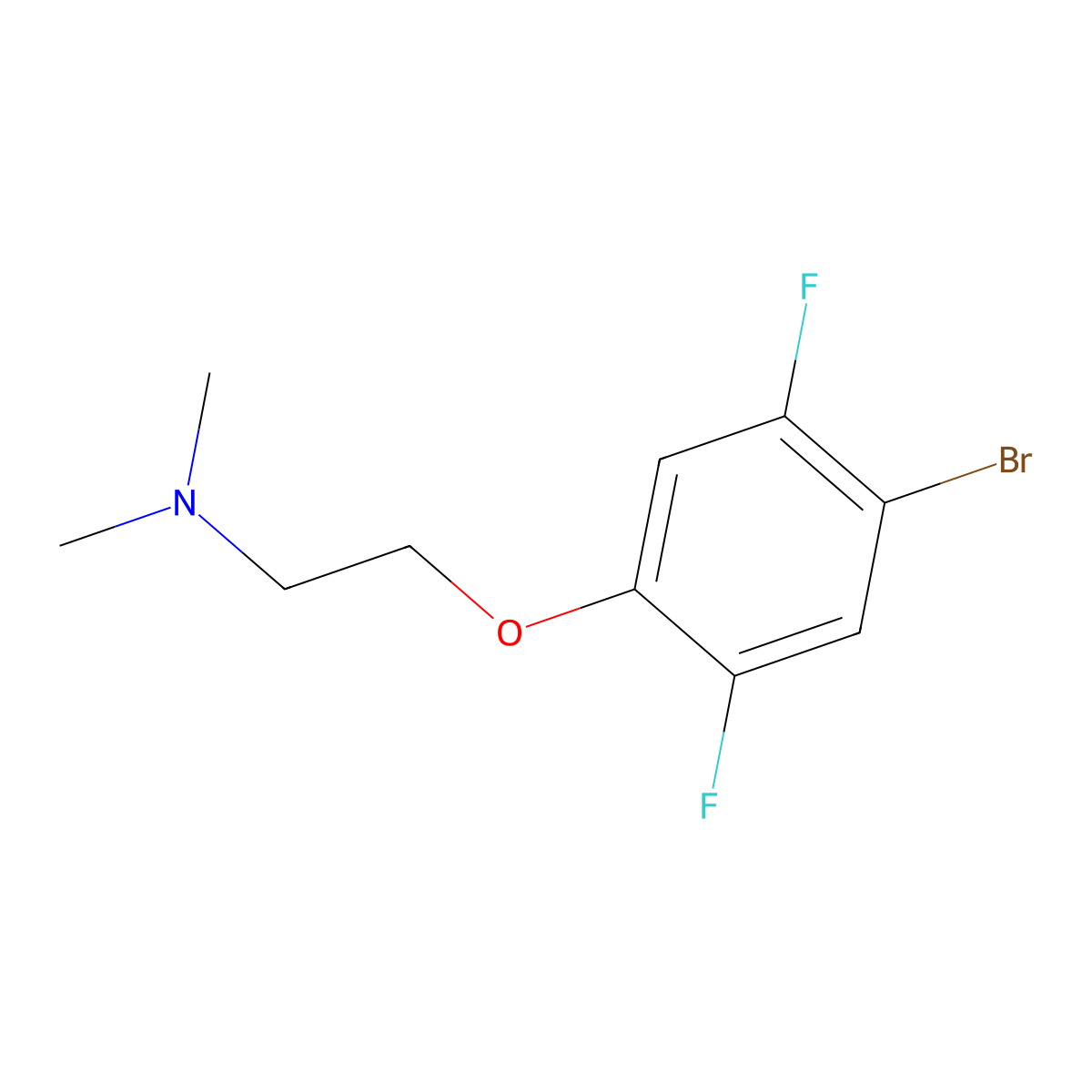 2-(4-bromo-2,5-difluorophenoxy)-N,N-dimethylethan-1-amine molecular structure, CAS 1883752-82-6