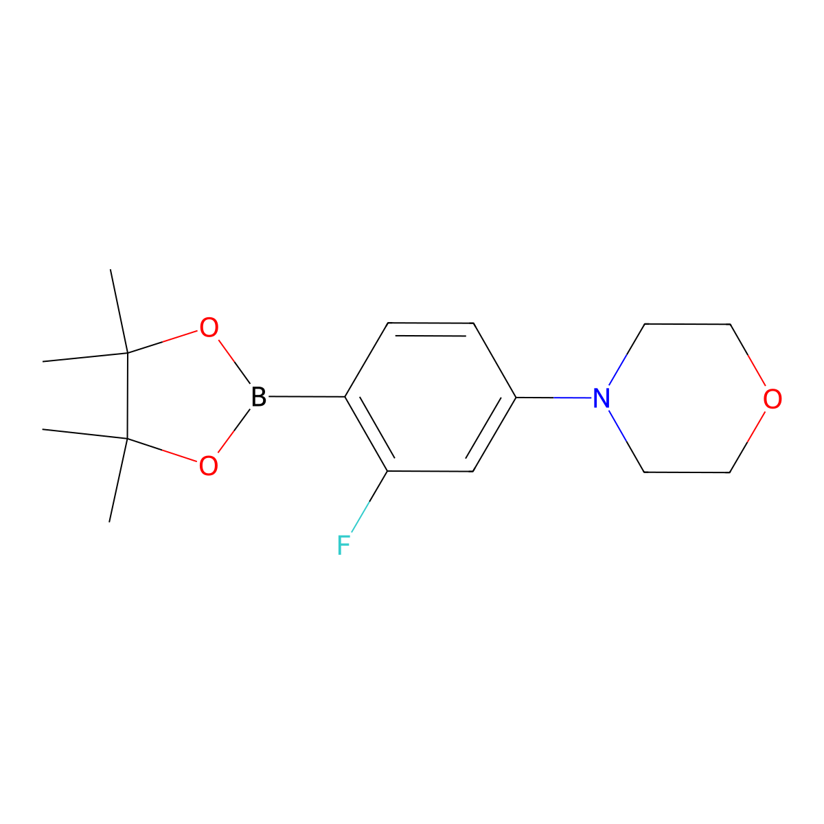 4-(3-Fluoro-4-(4,4,5,5-tetramethyl-1,3,2-dioxaborolan-2-yl)phenyl)morpholine molecular structure, CAS 1883760-17-5
