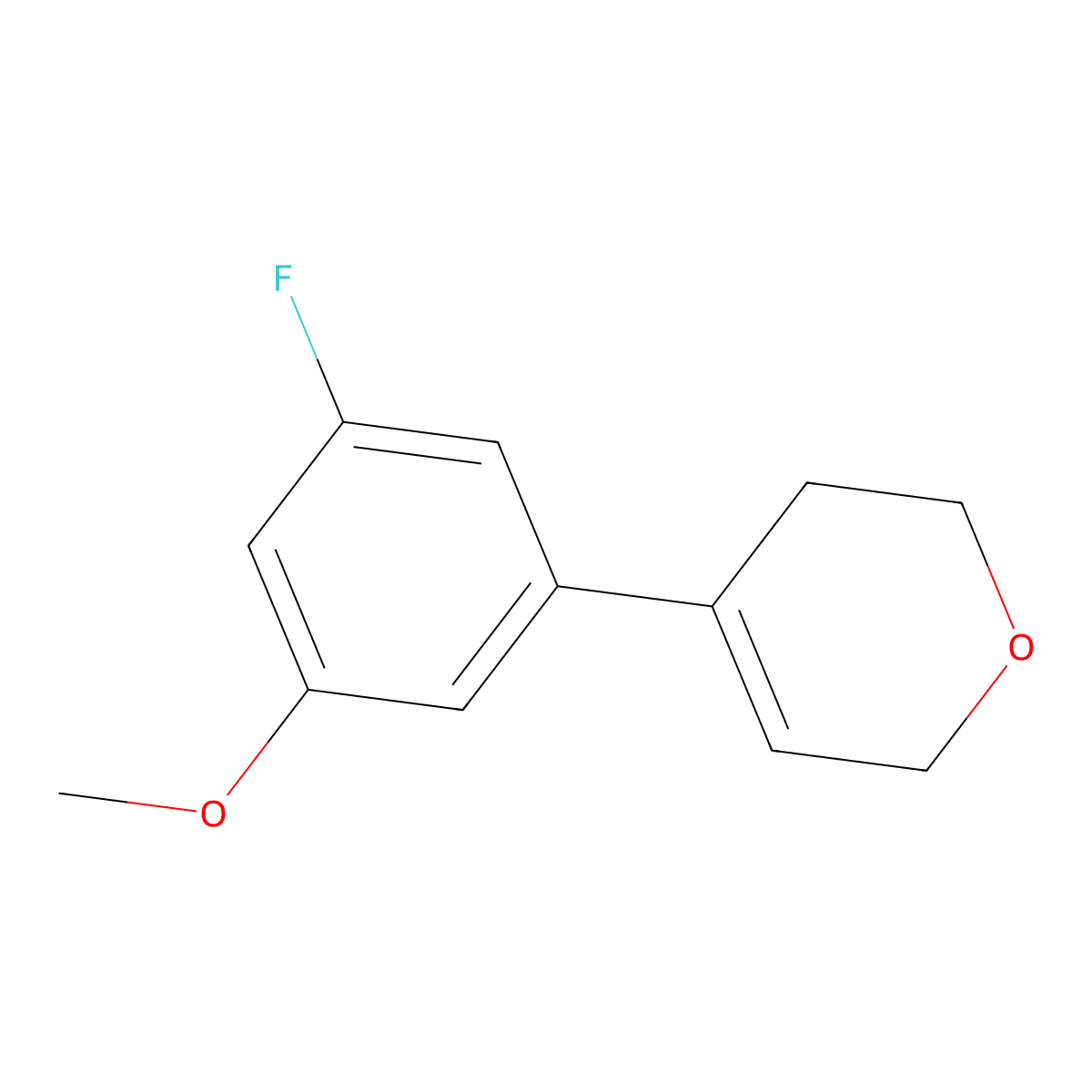 4-(3-Fluoro-5-methoxyphenyl)-3,6-dihydro-2H-pyran molecular structure, CAS 1883762-04-6