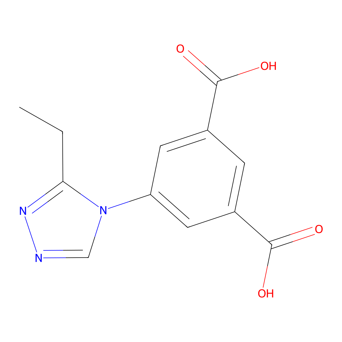 5-(3-Ethyl-4H-1,2,4-triazol-4-yl)isophthalic acid molecular structure, CAS 1883781-17-6