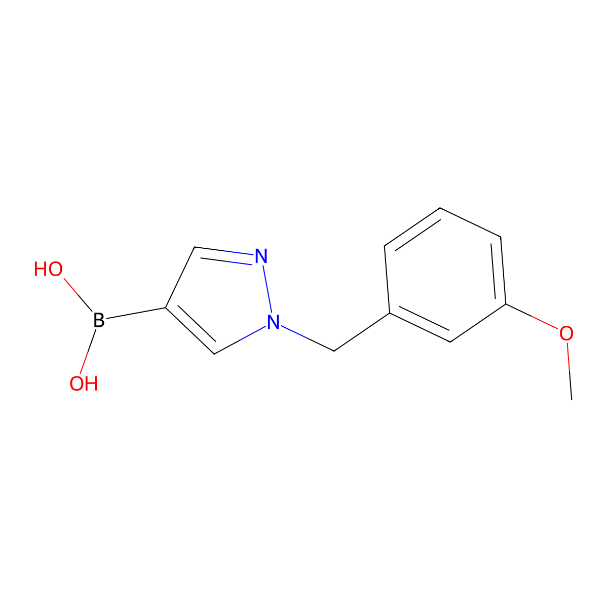 {1-[(3-methoxyphenyl)methyl]-1H-pyrazol-4-yl}boronic acid molecular structure, CAS 1883803-11-9
