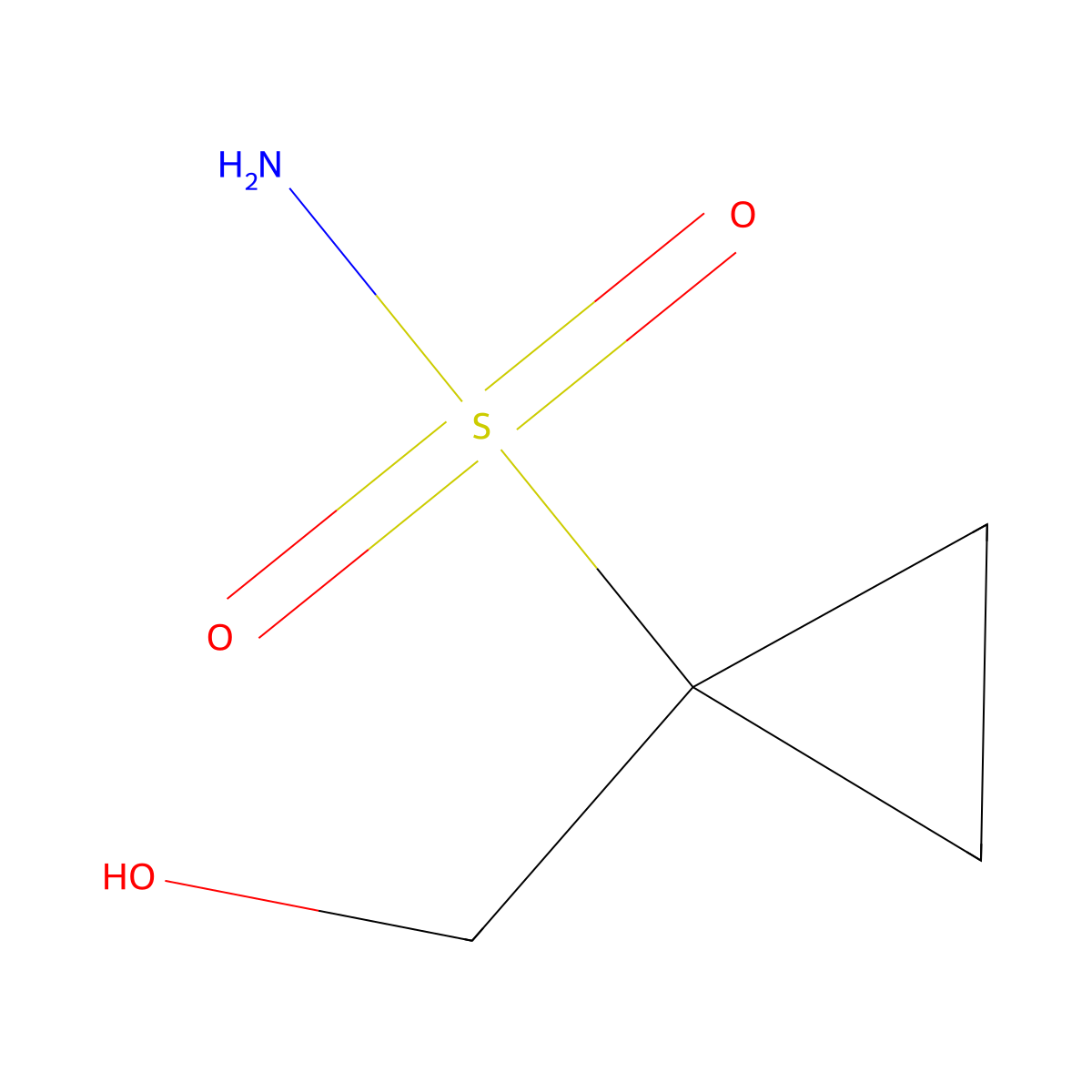 1-(Hydroxymethyl)cyclopropane-1-sulfonamide molecular structure, CAS 1883810-03-4