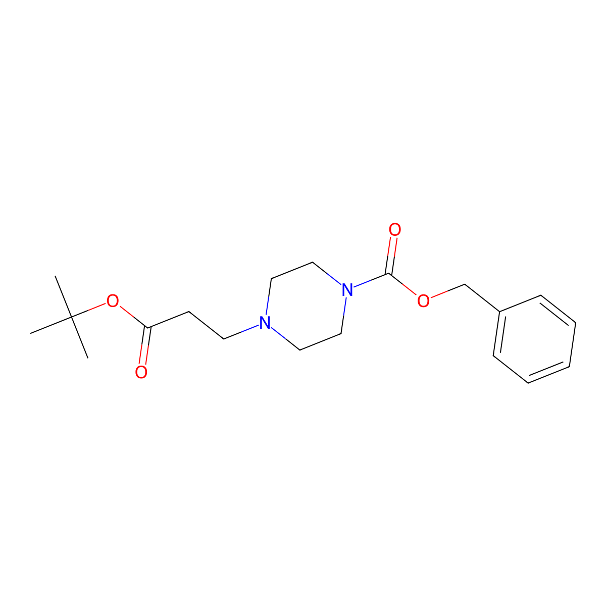 Benzyl 4-(3-(tert-butoxy)-3-oxopropyl)piperazine-1-carboxylate molecular structure, CAS 1883832-49-2