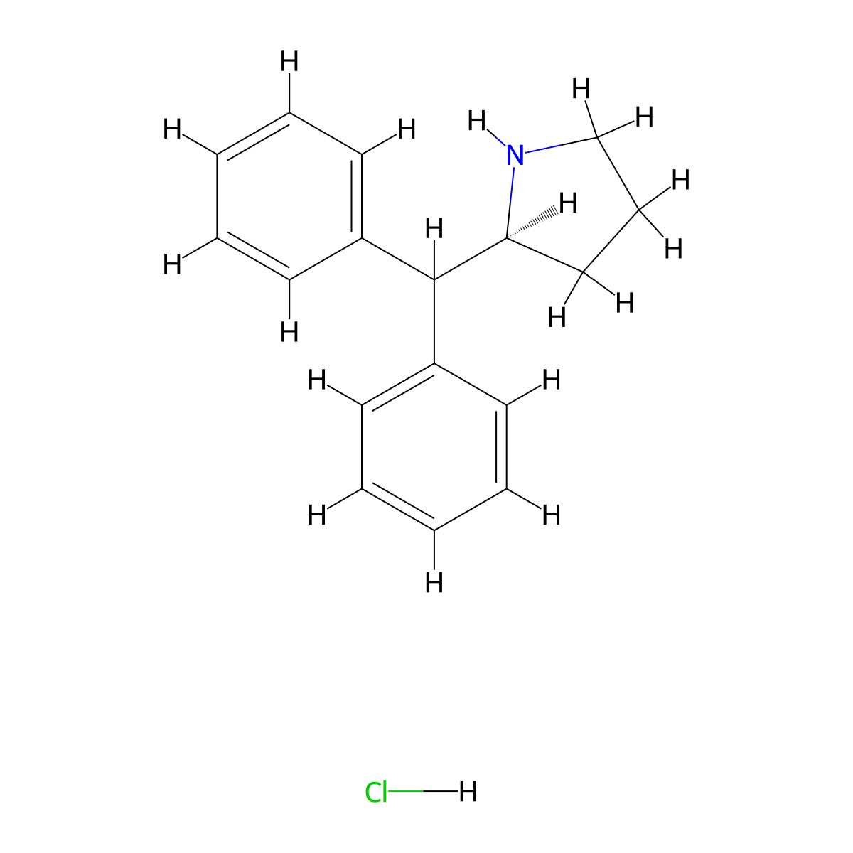 (S)-2-Benzhydrylpyrrolidine hydrochloride molecular structure, CAS 188398-87-0