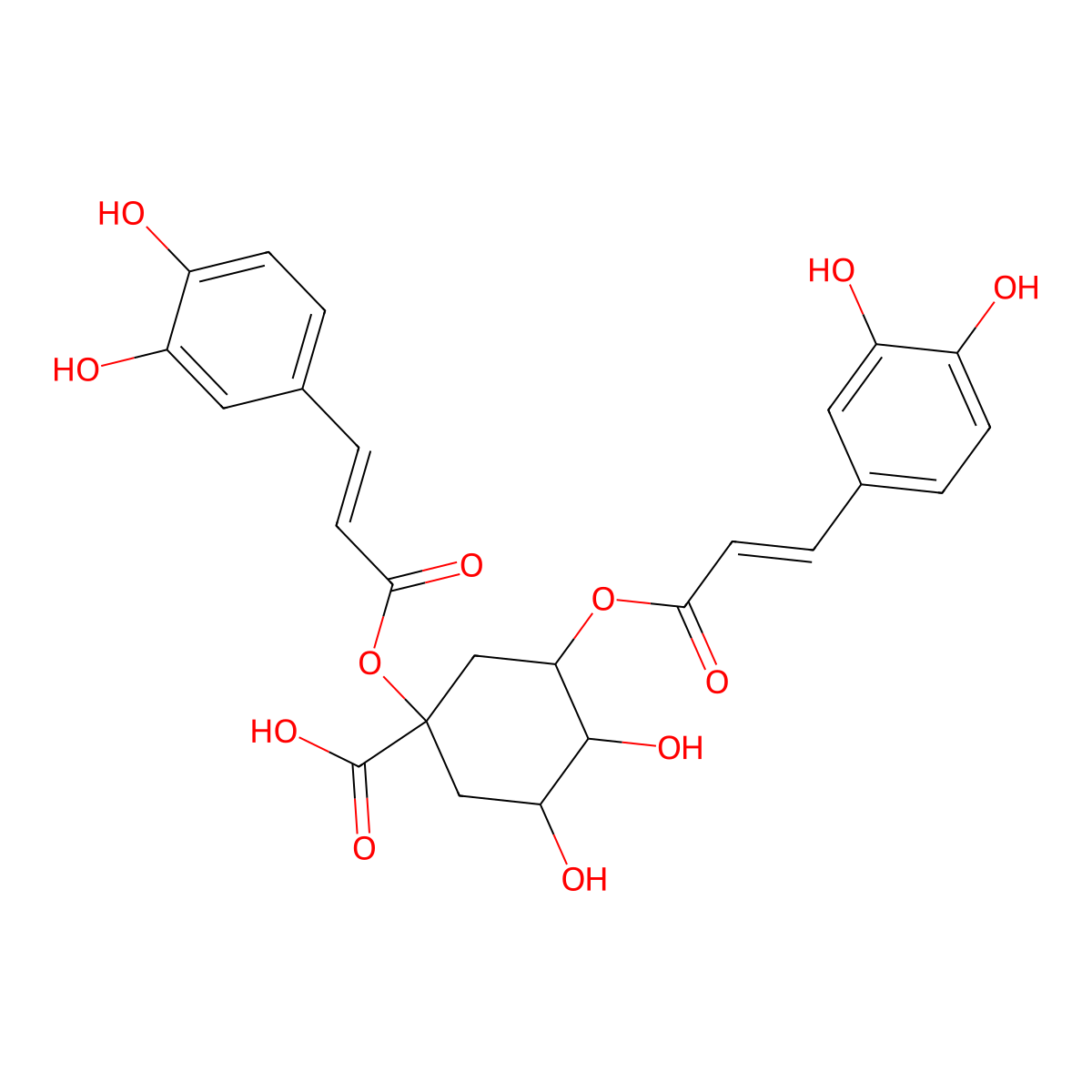 1,3-Dicaffeoylquinic acid molecular structure, CAS 1884-23-7