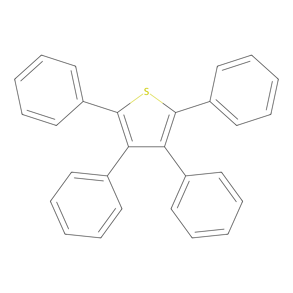 Tetraphenylthiophene molecular structure, CAS 1884-68-0