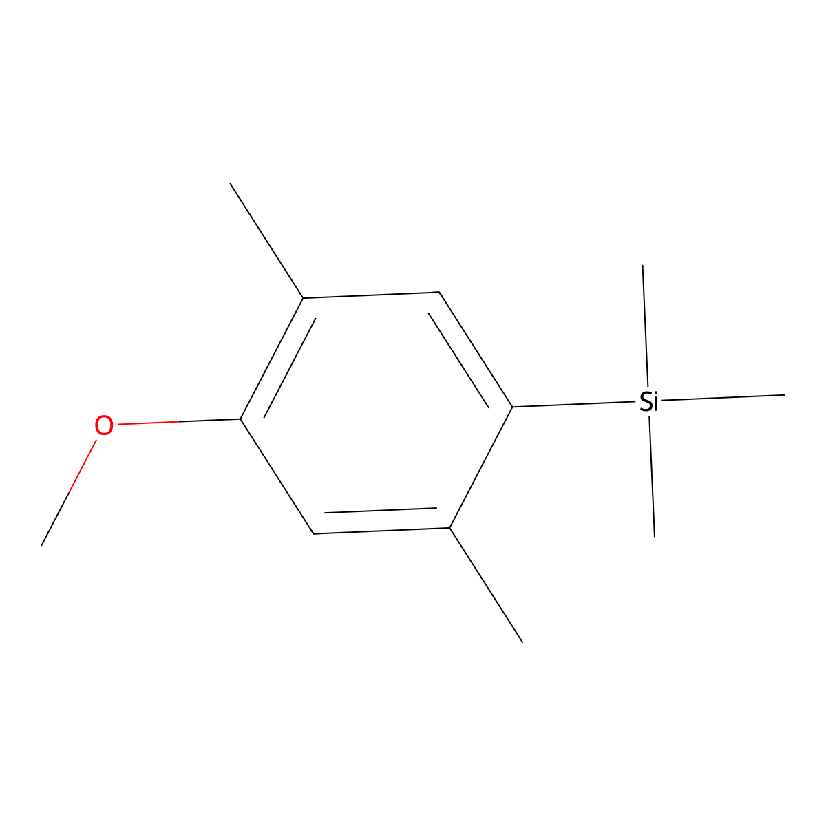 Silane, (4-methoxy-2,5-dimethylphenyl)trimethyl- molecular structure, CAS 188412-58-0