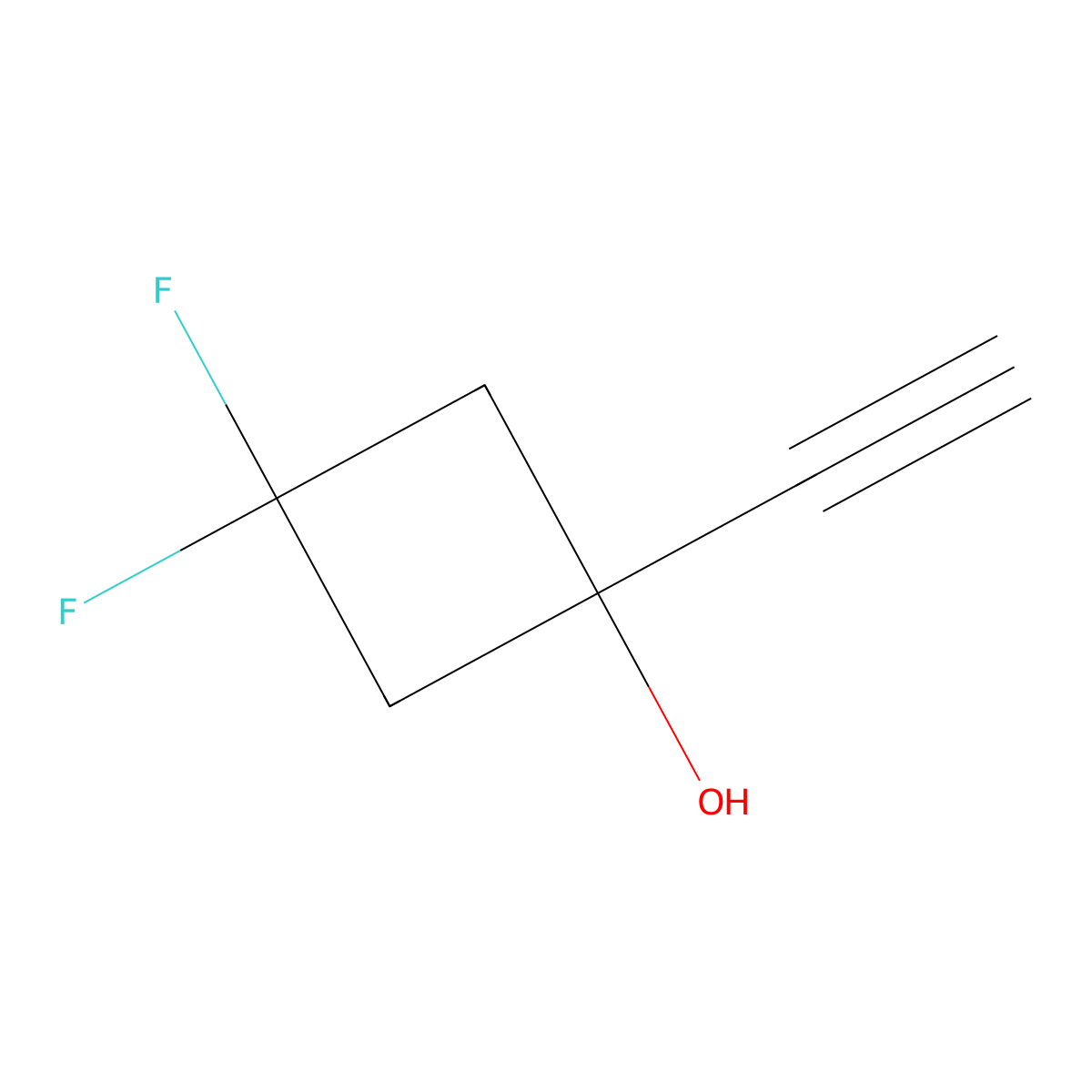 1-Ethynyl-3,3-difluoro-cyclobutanol molecular structure, CAS 1884164-49-1
