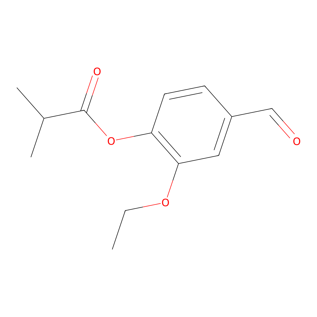 Ethyl vanillin isobutyrate molecular structure, CAS 188417-26-7