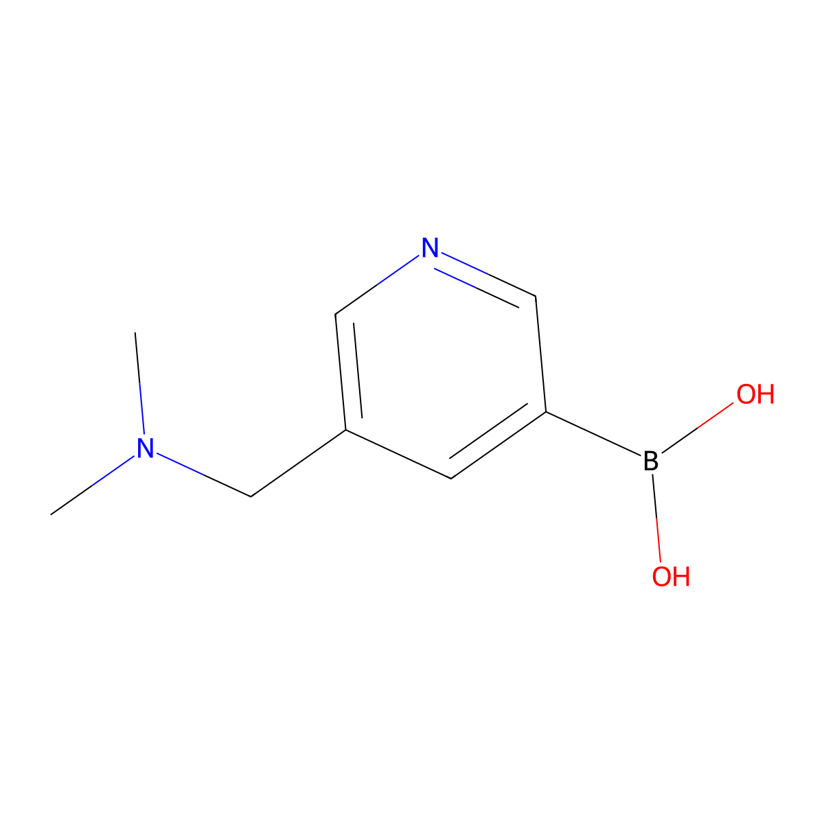 (5-((Dimethylamino)methyl)pyridin-3-yl)boronic acid molecular structure, CAS 1884185-88-9