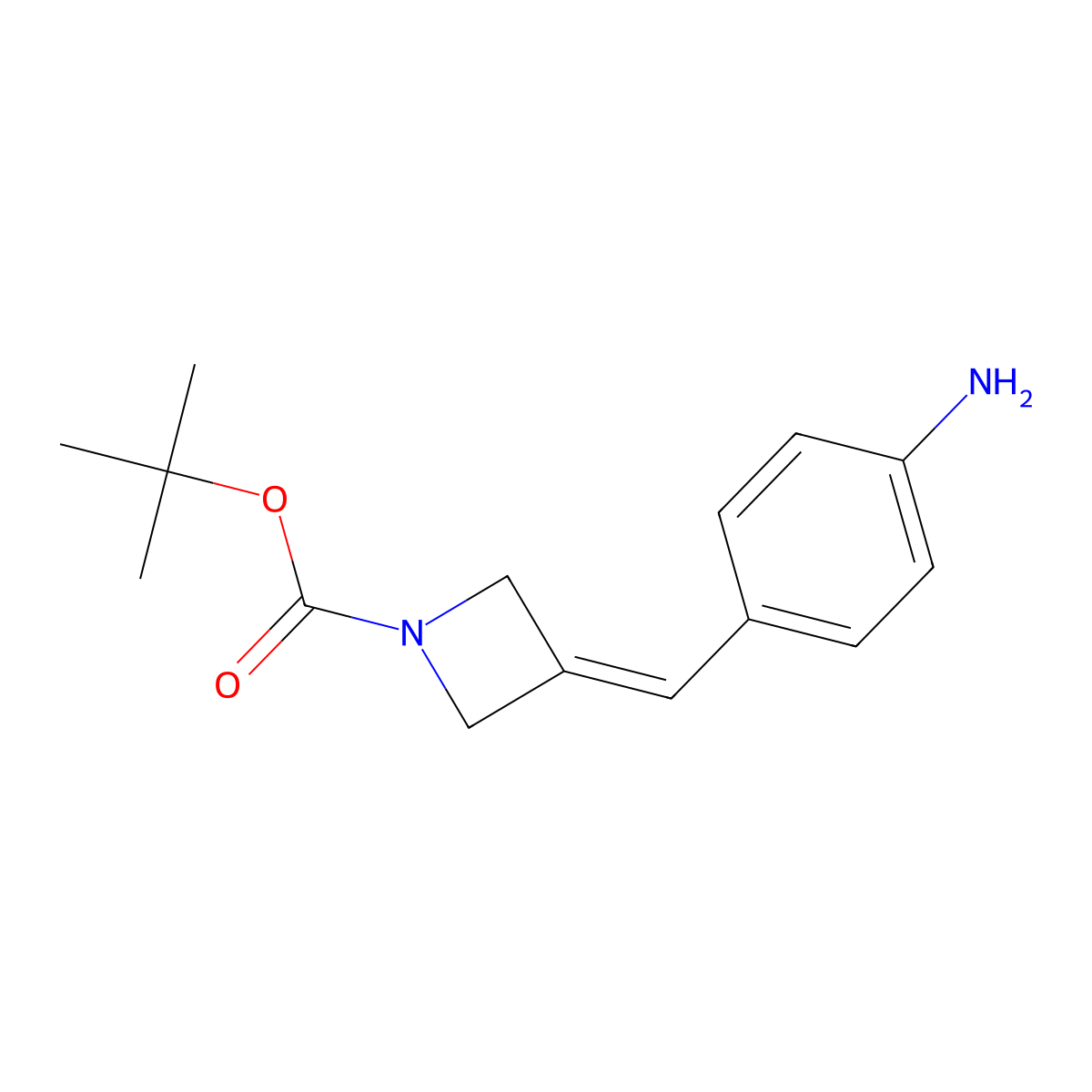 Tert-butyl 3-(4-aminobenzylidene)azetidine-1-carboxylate molecular structure, CAS 1884191-30-3