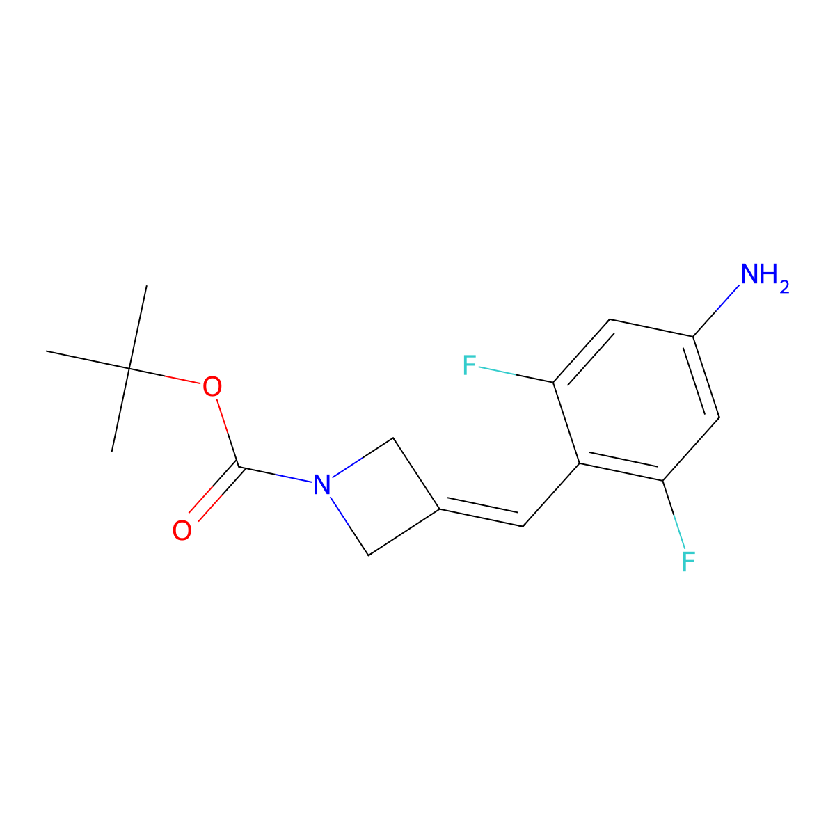 Tert-butyl 3-(4-amino-2,6-difluorobenzylidene)azetidine-1-carboxylate molecular structure, CAS 1884191-45-0