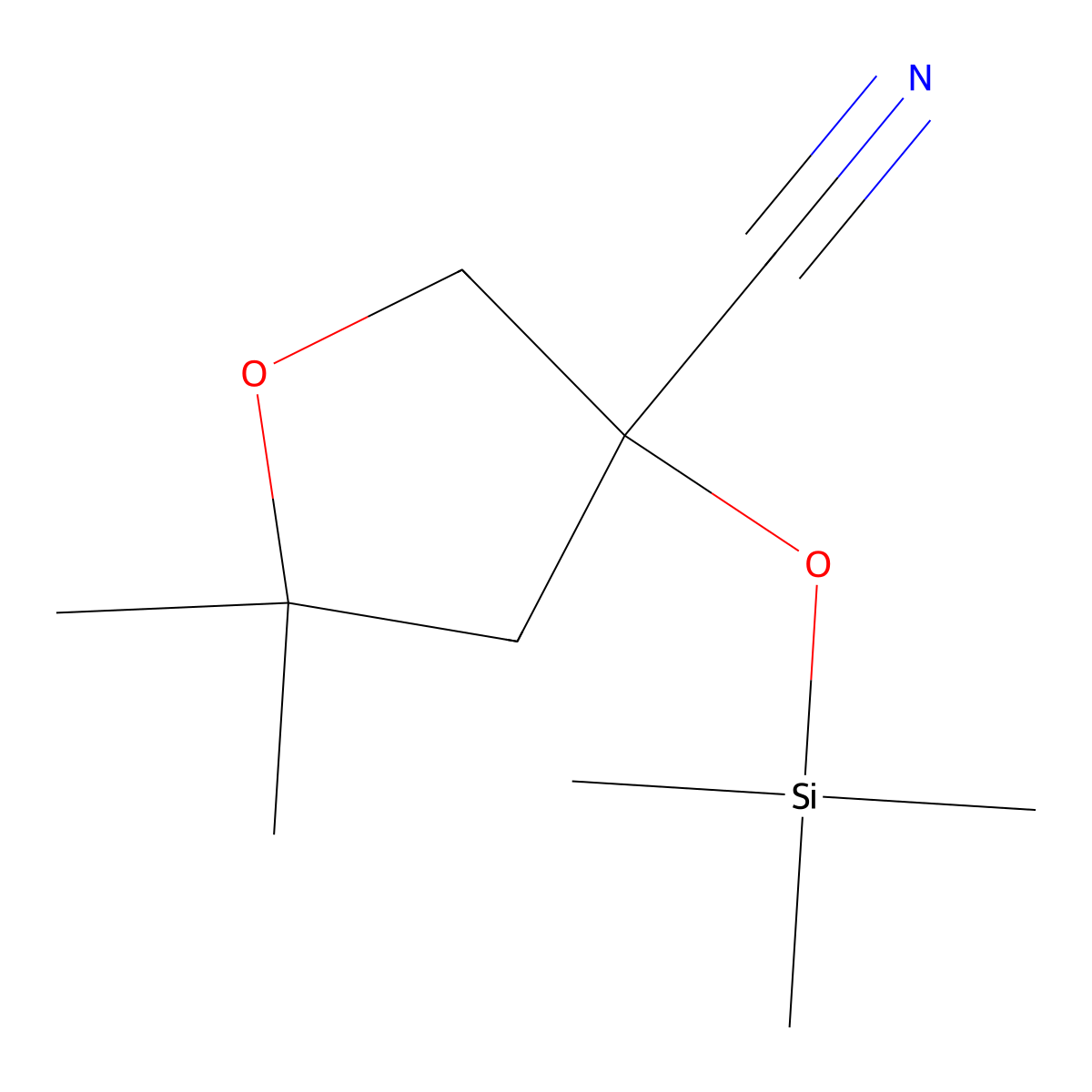 5,5-Dimethyl-3-((trimethylsilyl)oxy)tetrahydrofuran-3-carbonitrile molecular structure, CAS 1884203-55-7