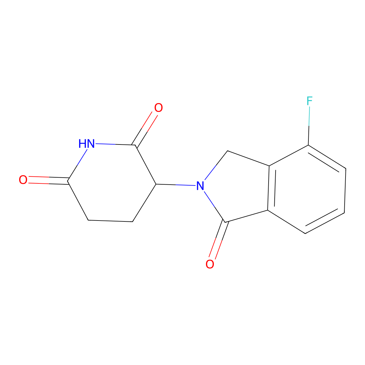 (S)-3-(4-Fluoro-1-oxoisoindolin-2-yl)piperidine-2,6-dione molecular structure, CAS 1884230-69-6