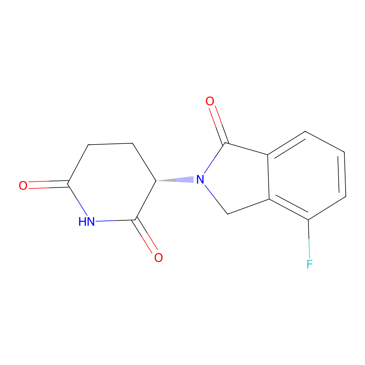 (S)-3-(4-Fluoro-1-oxoisoindolin-2-yl)piperidine-2,6-dione molecular structure, CAS 1884230-69-6