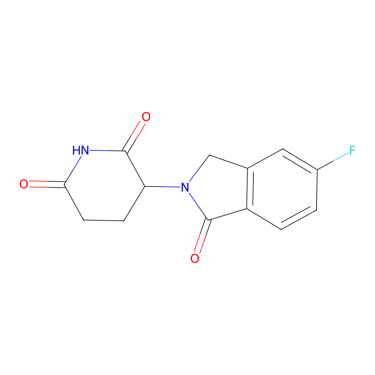 (S)-3-(5-Fluoro-1-oxoisoindolin-2-yl)piperidine-2,6-dione molecular structure, CAS 1884230-70-9